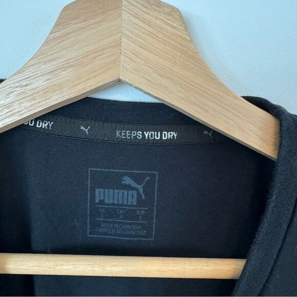 Black Puma Keep You Dry Tee Shirt with Gray Logo Graphic Top Size Mens Small - Picture 5 of 6